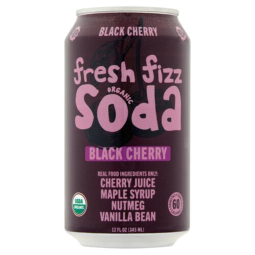 fresh fizz Black Cherry Organic Soda, 12 fl oz