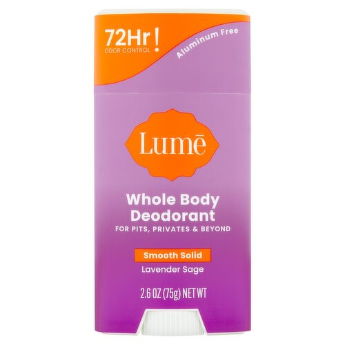 Lume Smooth Solid Lavender Sage Whole Body Deodorant, 2.6 oz