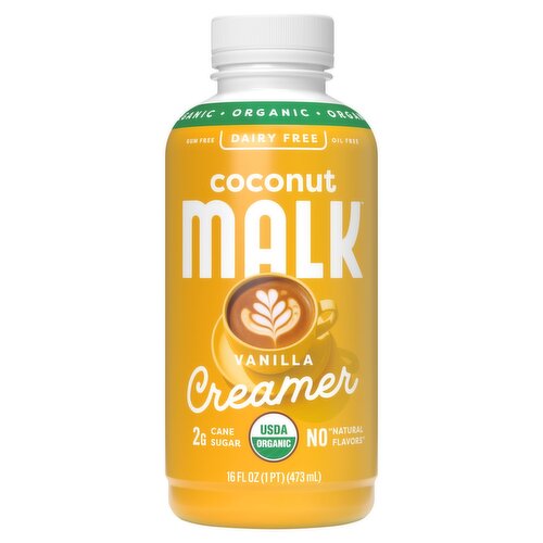 Malk Organic Dairy Free Coconut Vanilla Creamer, 16 fl oz