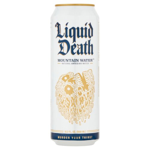 Liquid Death Natural Artesian Mountain Water, 19.2 fl oz