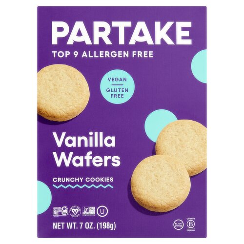 Partake Vanilla Wafers Crunchy Cookies, 7 oz