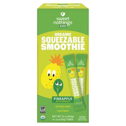 Sweet Nothings Kids Organic Pineapple with Spinach Squeezable Smoothie, 2 oz, 6 count