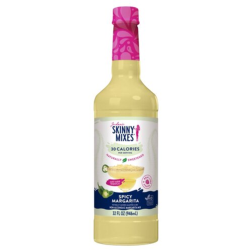 Jordan's Skinny Mixes Spicy Margarita Non-Alcoholic Margarita Mix, 32 fl oz
