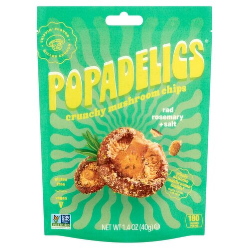 Popadeligs Rad Rosemary + Salt Crunchy Mushroom Chips, 1.4 oz