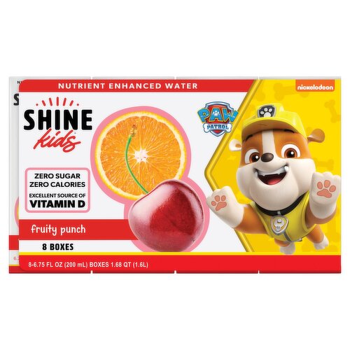 Nickelodeon Shine KIds Paw Patrol Fruity Punch Nutrient Enhanced Water, 6.75 fl oz, 8 count