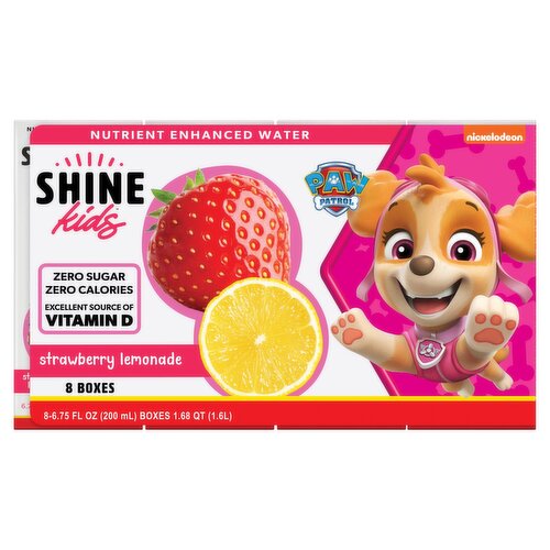 Nickelodeon Shine KIds Strawberry Lemonade Nutrient Enhanced Water, 6.75 fl oz, 8 count