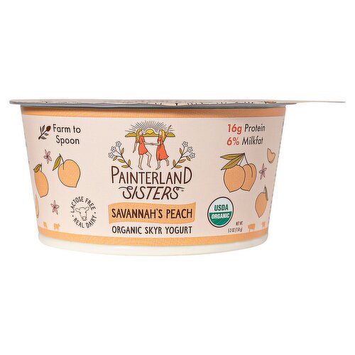 Painterland Sisters Shavannah's Peach Icelandic Style Organic Skyr Yogurt, 5.3 oz