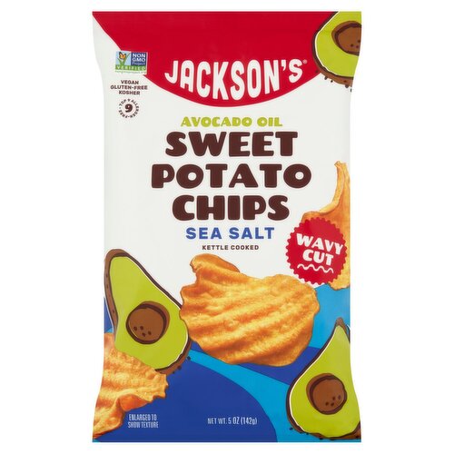 Jackson's Avocado Oil Wavy Cut Sea Salt Sweet Potato Chips, 5 oz