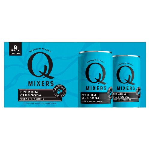 Q Premium Club Soda Mixers, 7.5 fl oz, 8 count