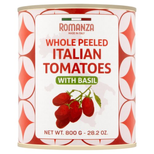 Romanza Whole Peeled Italian Tomatoes with Basil, 28.2 oz