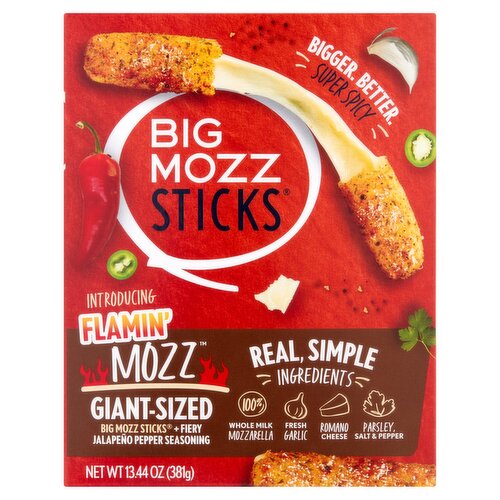 Big Mozz Flamin' Mozz Giant-Sized Sticks, 13.44 oz