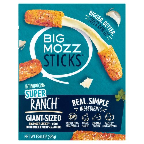 Big Mozz Super Ranch Mozzarella Sticks, 13.44 oz