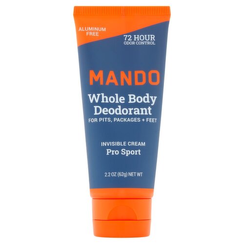 Mando Invisible Cream Pro Sport Whole Body Deodorant, 2.2 oz