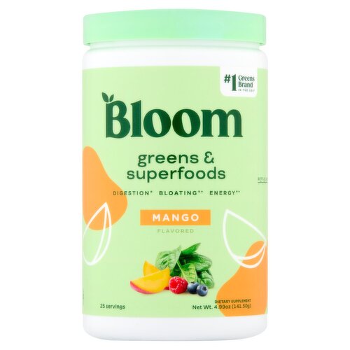 Bloom Mango Greens & Superfoods Dietary Supplement, 4.99 oz