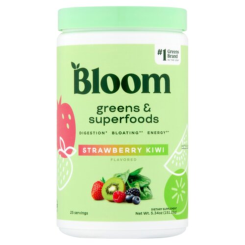 Bloom Strawberry Kiwi Flavored Greens & Superfoods Dietary Supplement, 5.34 oz