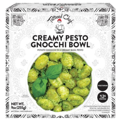 Tattooed Chef Creamy Pesto Gnocchi Bowl, 9 oz