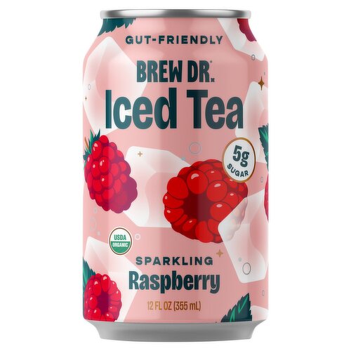 Brew Dr. Sparkling Raspberry Iced Tea, 12 fl oz