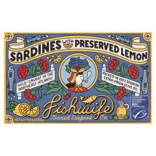 Fishwife Tinned Seafood Co. Sardines with Preserved Lemon, 4.2 oz