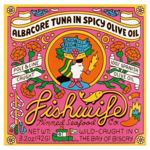 Fishwife Tinned Seafood Co. Albacore Tuna in Spicy Olive Oil, 3.2 oz