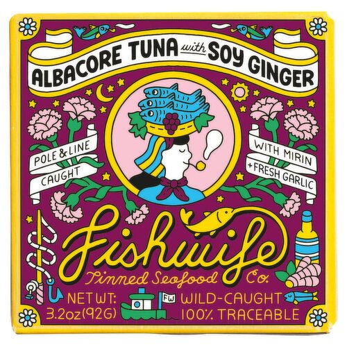 Fishwife Tinned Seafood Co. Albacore Tuna with Soy Ginger, 3.2 oz