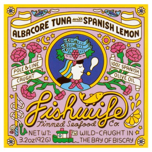 Fishwife Pinned Seafood Co. Albacore Tuna with Spanish Lemon, 3.2 oz