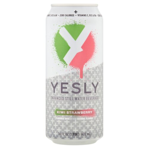 YESLY Kiwi Strawberry Enhanced Still Water Beverage, 16 fl oz