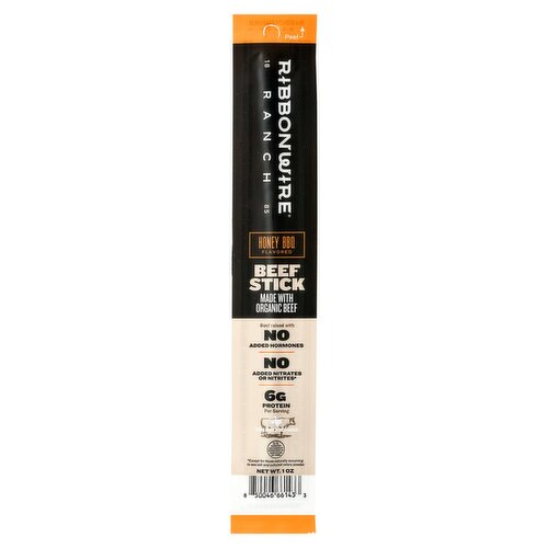 Ribbonwire Ranch Honey BBQ Flavored Beef Stick, 1 oz