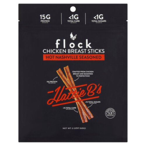 Flock Hattie B's Hot Nashville Seasoned Chicken Breast Sticks, 2.12 oz