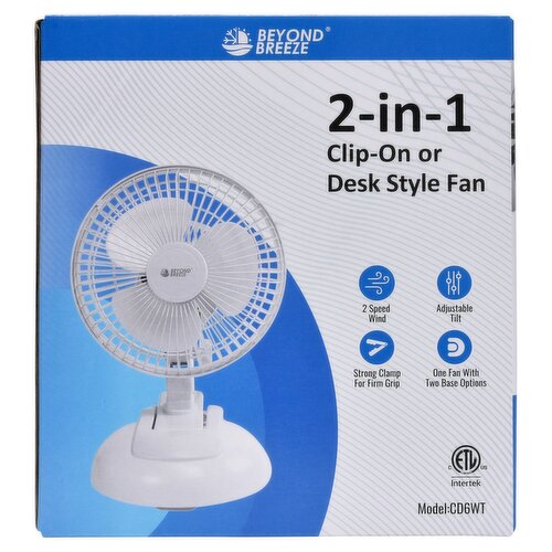 Beyond Breeze 2-in-1 Clip-on or Desk Style Fan
