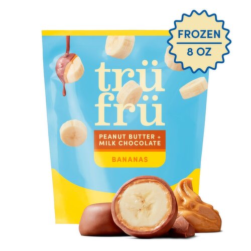 Trü Frü Peanut Butter + Milk Chocolate Frozen Fresh Bananas, 8 oz