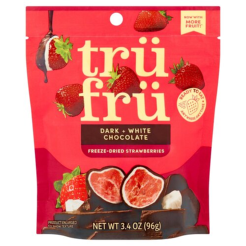 Trü Frü Freeze-Dried Strawberries Dark + White Chocolate, 3.4 oz