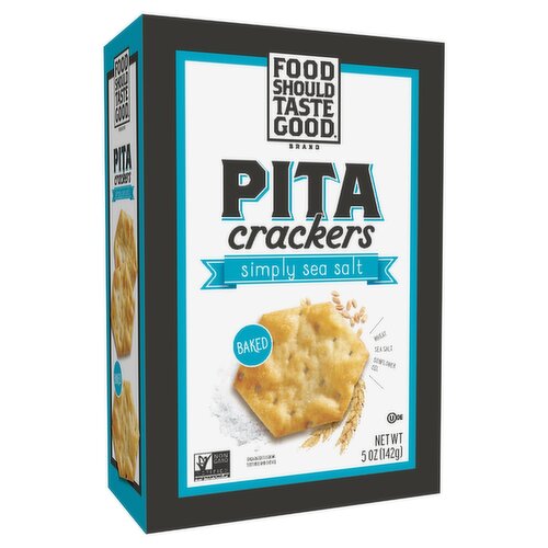 Food Should Taste Good Simply Sea Salt Baked Pita Crackers, 5 oz