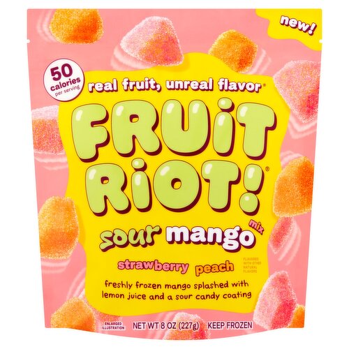Fruit Riot! Strawberry Peach Sour Mango Mix, 8 oz