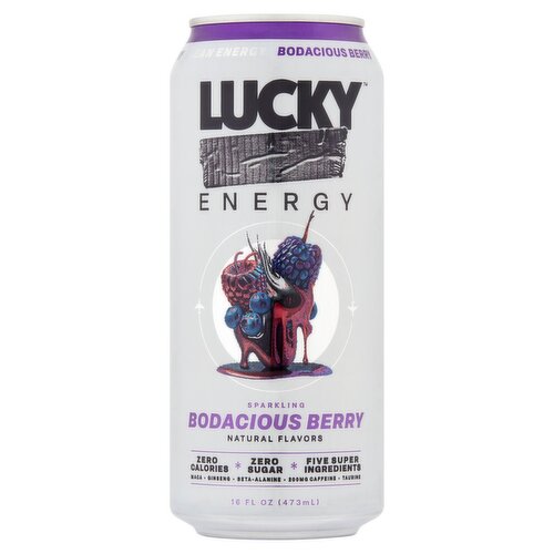 Lucky Bodacious Berry Sparkling Energy Drink, 16 fl oz