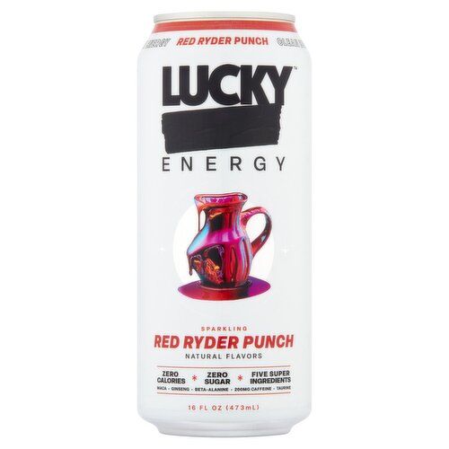 Lucky Red Ryder Punch Sparkling Energy Drink, 16 fl oz