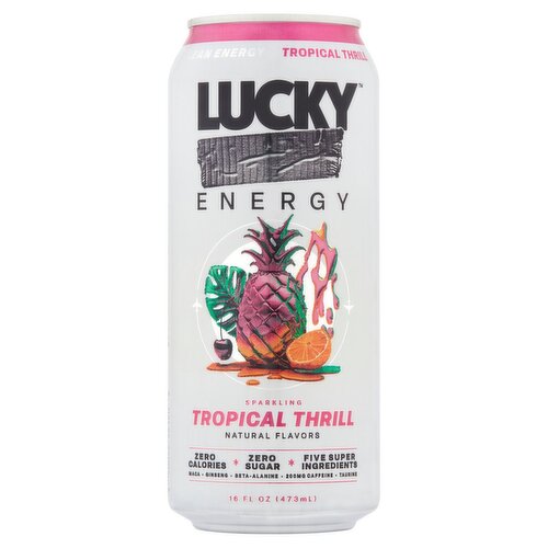 Lucky Tropical Thrill Sparkling Energy Drink, 16 fl oz