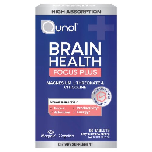 Qunol Brain Health Focus Plus Dietary Supplement, 60 Count