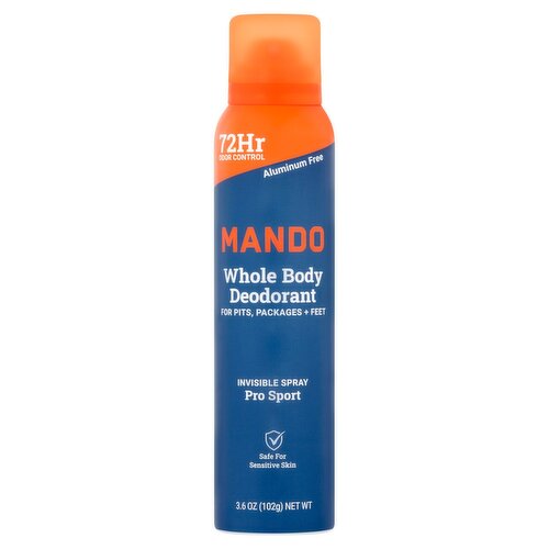 Mando Invisible Spray Pro Sport Whole Body Deodorant, 3.6 oz