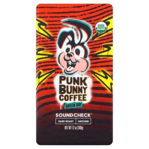 Punk Bunny Coffee by Green Day Soundcheck Dark Roast Ground Coffee, 12 oz