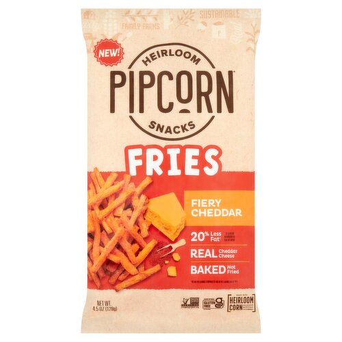 Pipcorn Fiery Cheddar Fries, 4.5 oz