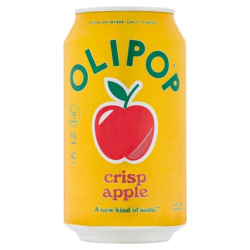 Olipop Crisp Apple Soda, 12 fl oz