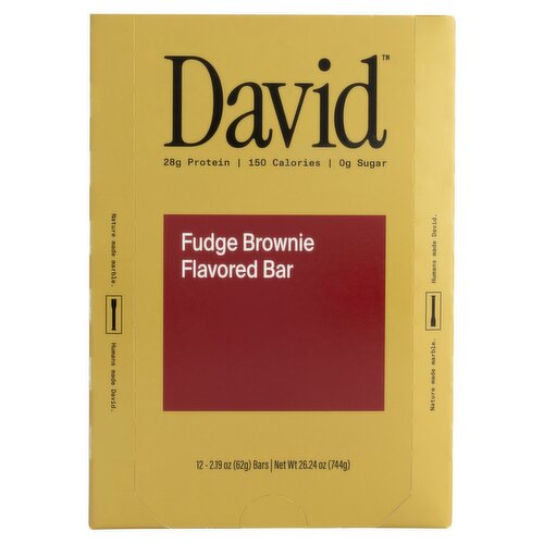 David Fudge Brownie Flavored Bar, 2.19 oz, 12 count