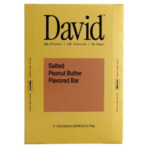David Salted Peanut Butter Flavored Bar, 2.19 oz, 12 count