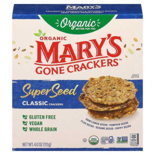 Mary's Gone Crackers Organic Super Seed Classic Crackers, 4.0 oz
