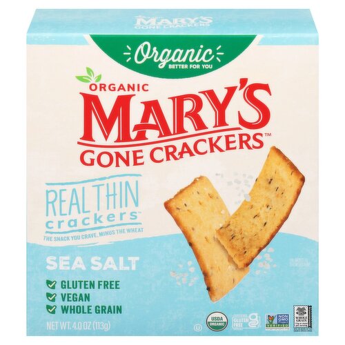 Mary's Gone Crackers Organic Sea Salt Real Thin Crackers, 4 oz
