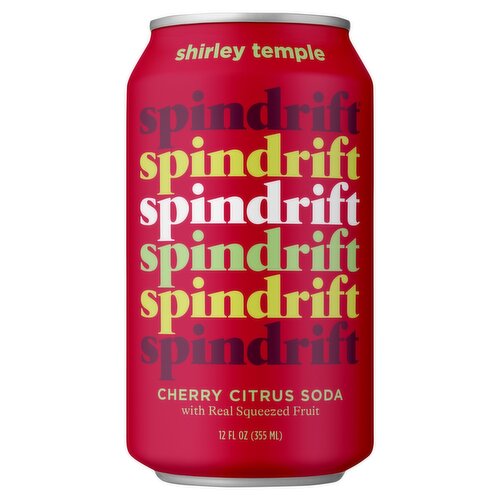 Spindrift Shirley Temple Cherry Citrus Soda, 355 ml