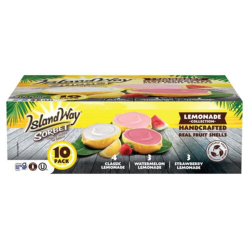 Island Way Lemonade Collection Sorbet, 10 count, 30.4 fl oz