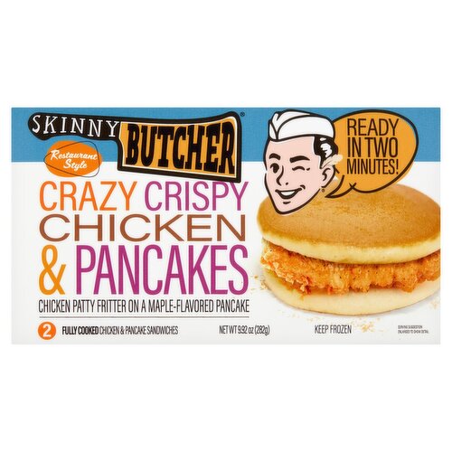 Skinny Butcher Crazy Crispy Chicken & Pancakes Sandwiches, 2 count, 9.92 oz