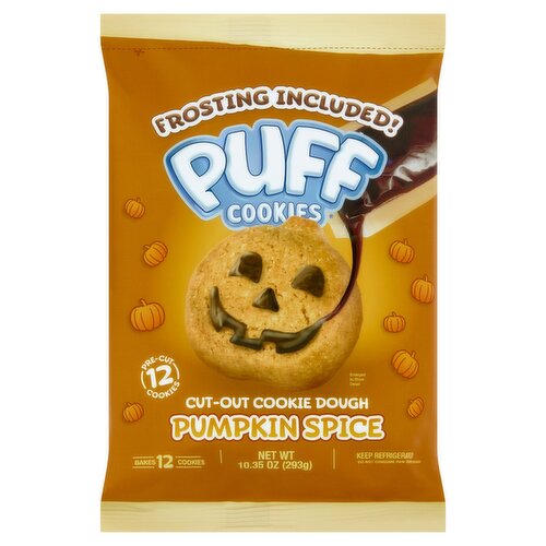 Puff Cookies Pumpkin Spice Cut-Out Cookie Dough, 12 count, 10.35 oz