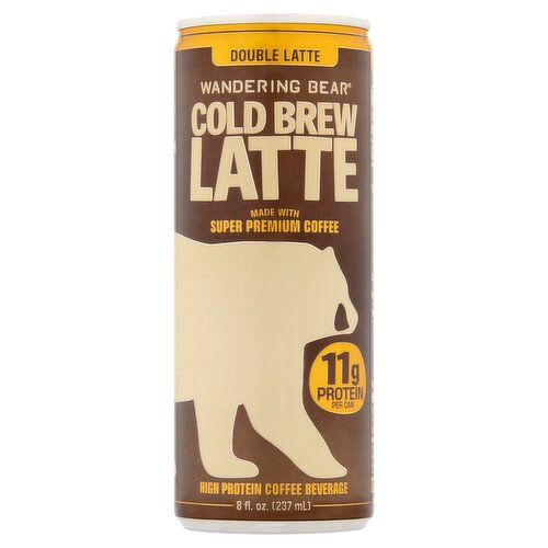 Wandering Bear Cold Brew Double Latte High Protein Coffee Beverage, 8 fl oz